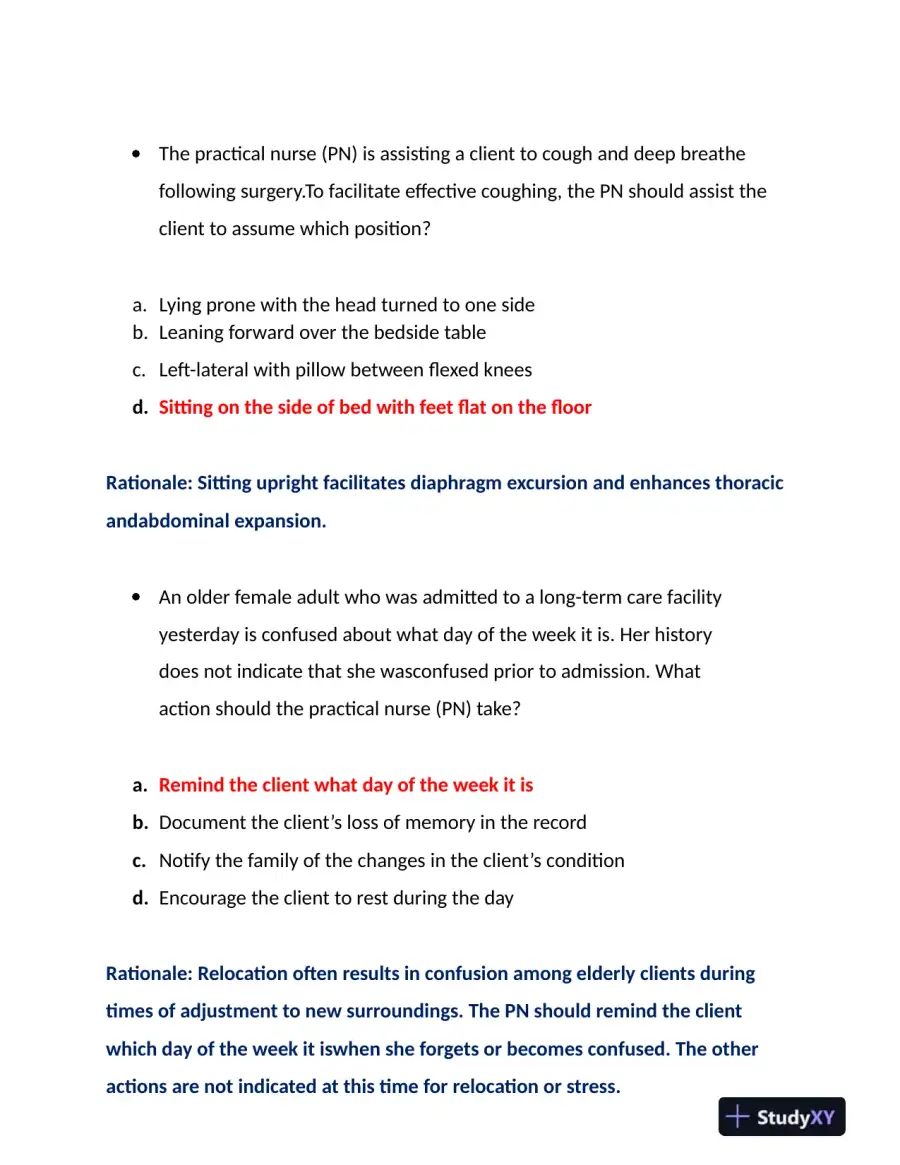 2022-2023 HESI PN Child Care Exit Exam With Answers (109 Solved Questions), page 15