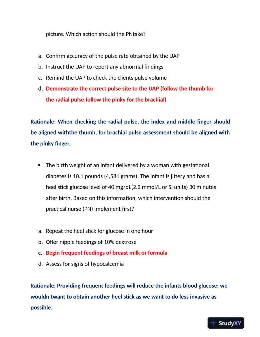 2022-2023 HESI PN Child Care Exit Exam With Answers (109 Solved Questions), page 4