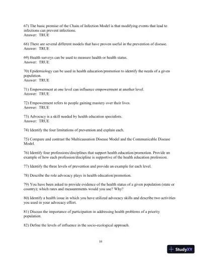 Test Bank for Principles and Foundations of Health Promotion and Education, 7th Edition - Page 11 preview image