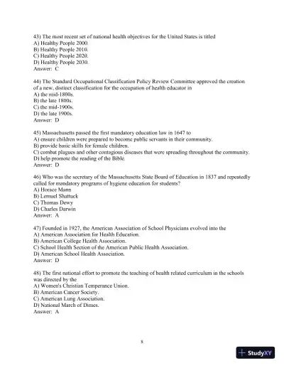 Test Bank for Principles and Foundations of Health Promotion and Education, 7th Edition - Page 19 preview image