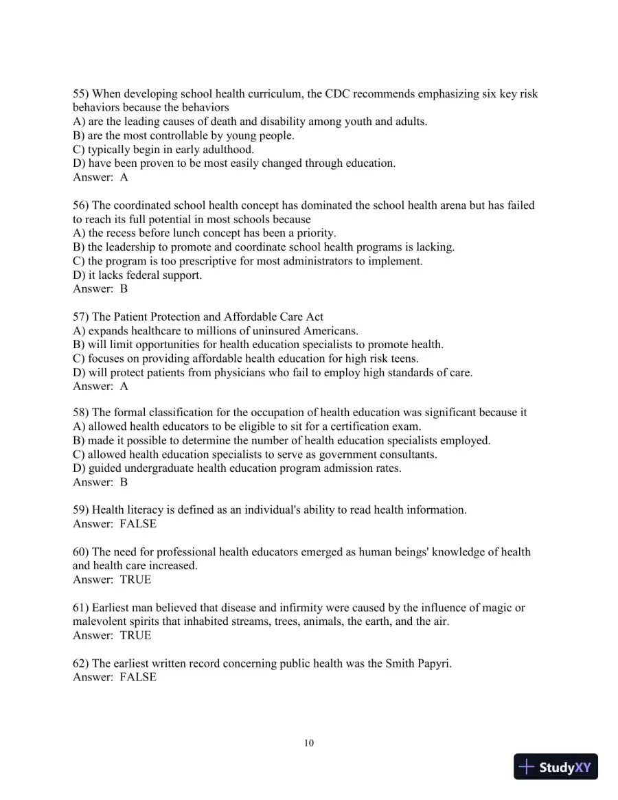 Test Bank for Principles and Foundations of Health Promotion and Education, 7th Edition, page 21
