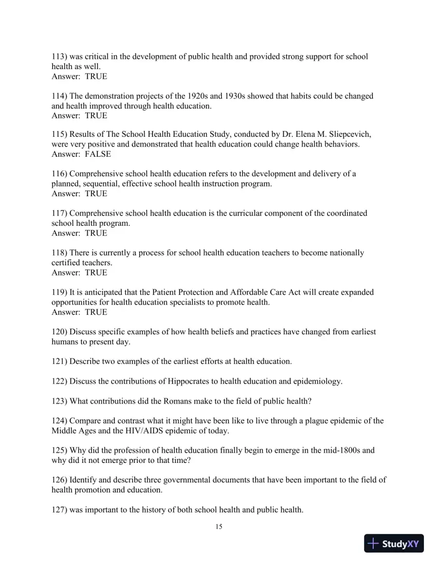 Test Bank for Principles and Foundations of Health Promotion and Education, 7th Edition, page 26