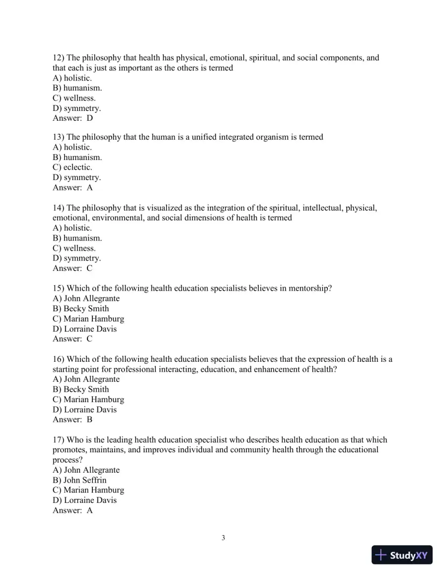 Test Bank for Principles and Foundations of Health Promotion and Education, 7th Edition, page 30
