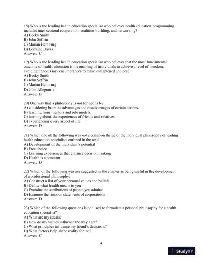 Test Bank for Principles and Foundations of Health Promotion and Education, 7th Edition - Page 31 preview image