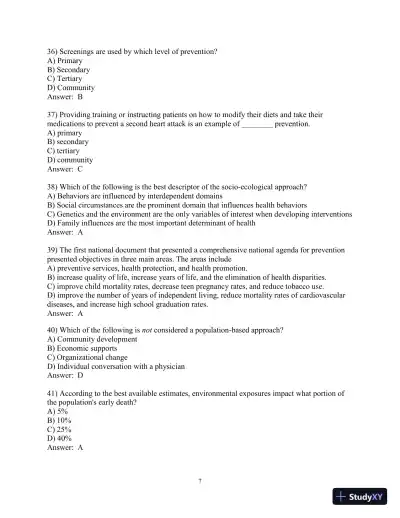 Test Bank for Principles and Foundations of Health Promotion and Education, 7th Edition - Page 8 preview image