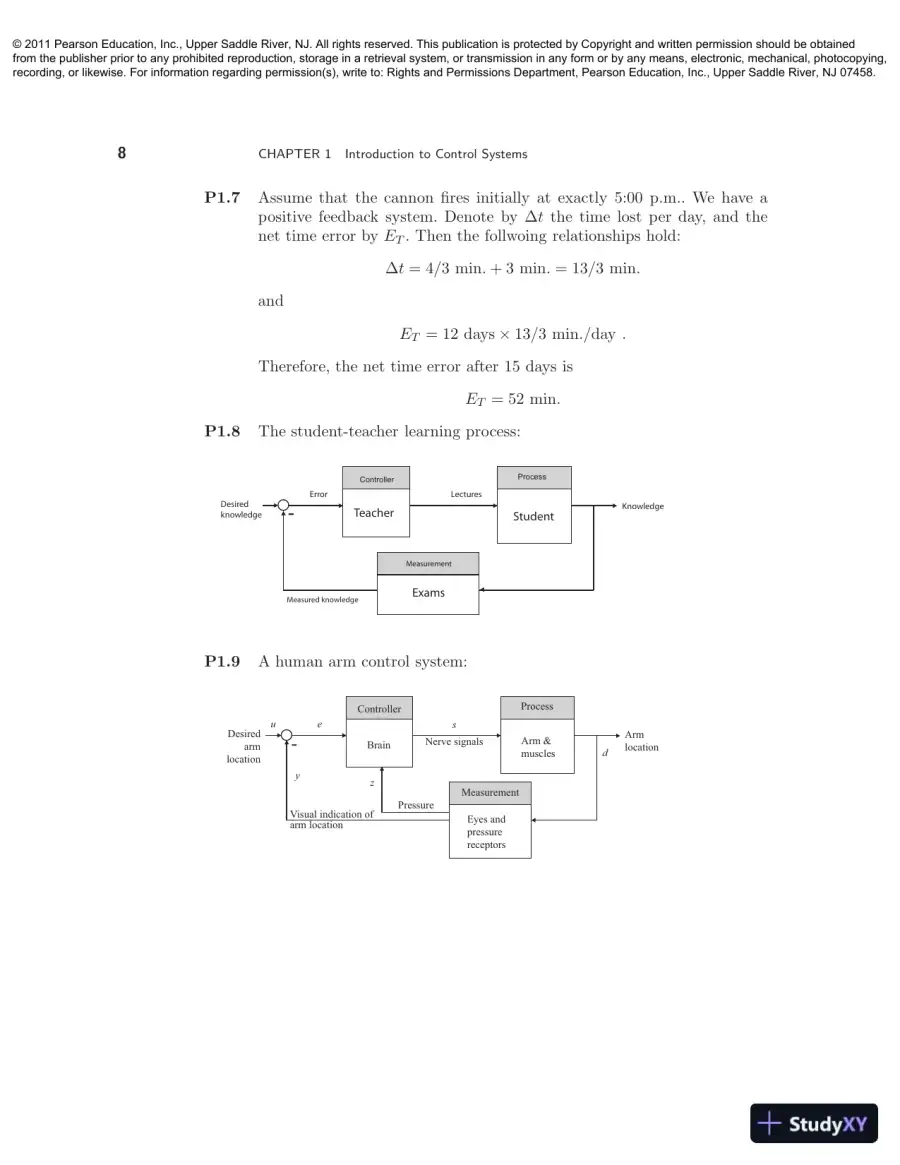 Solution Manual For Modern Control Systems, 12th Edition, page 9