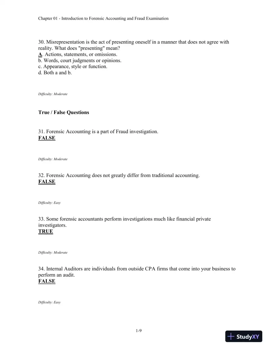 Forensic Accounting and Fraud Examination, 2nd Edition Test Bank, page 10