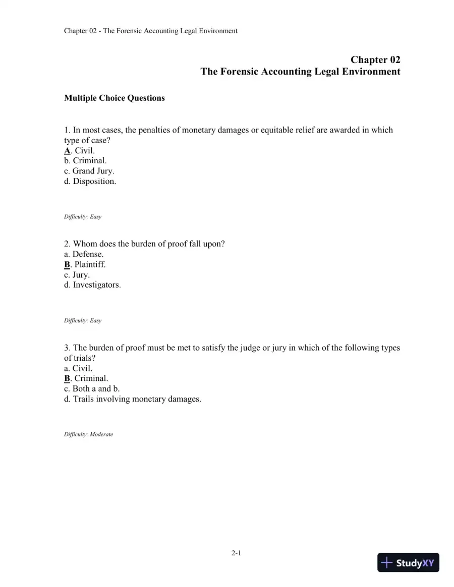 Forensic Accounting and Fraud Examination, 2nd Edition Test Bank, page 15