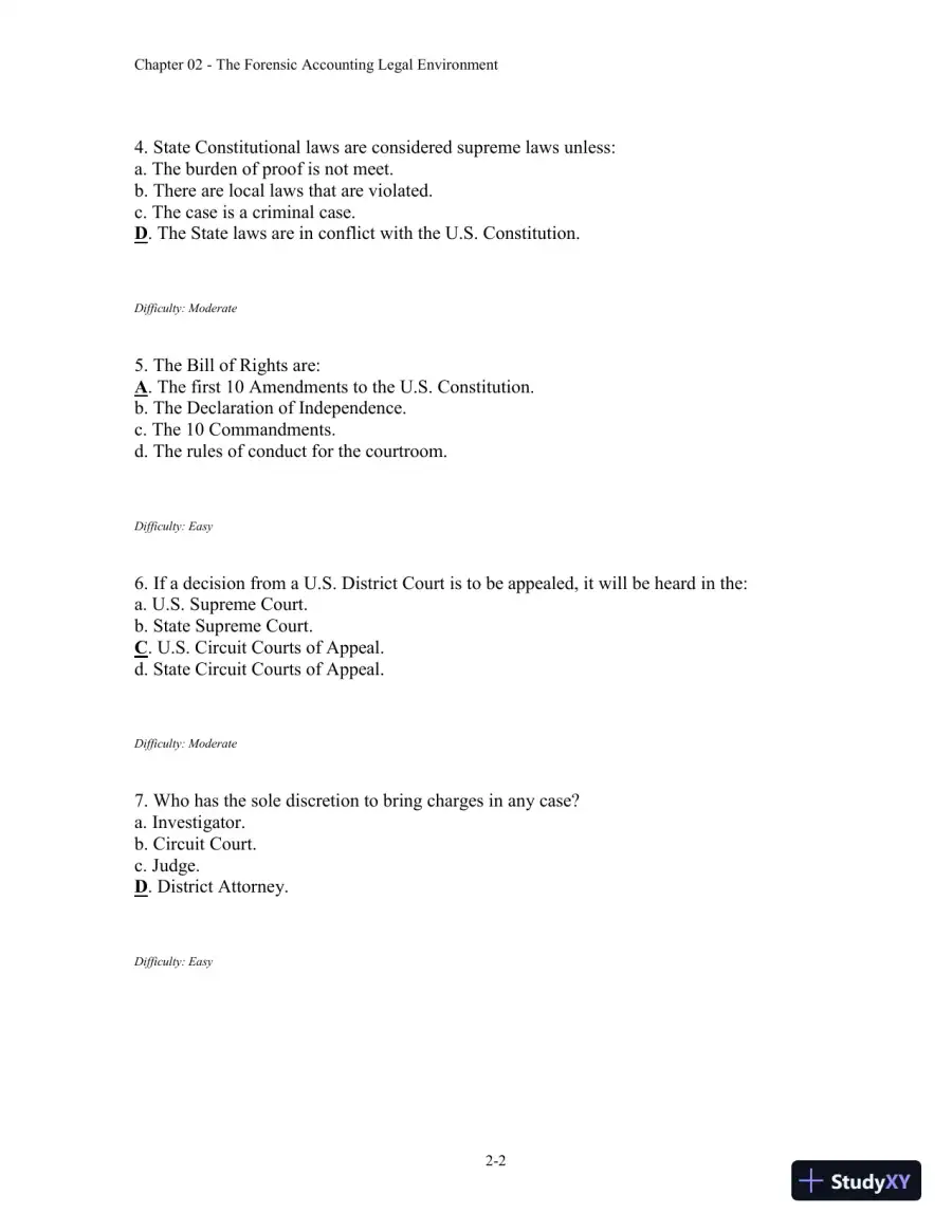 Forensic Accounting and Fraud Examination, 2nd Edition Test Bank, page 16