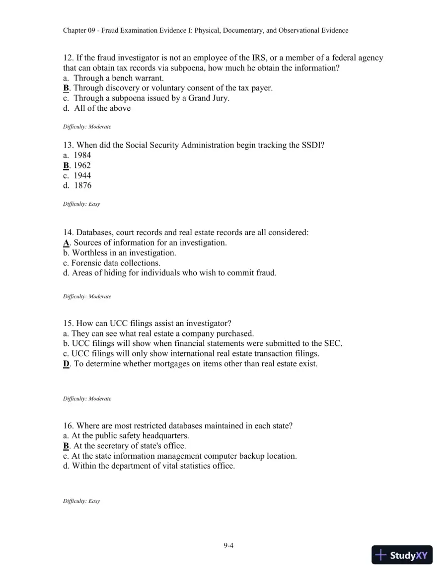 Forensic Accounting and Fraud Examination, 2nd Edition Test Bank, page 31