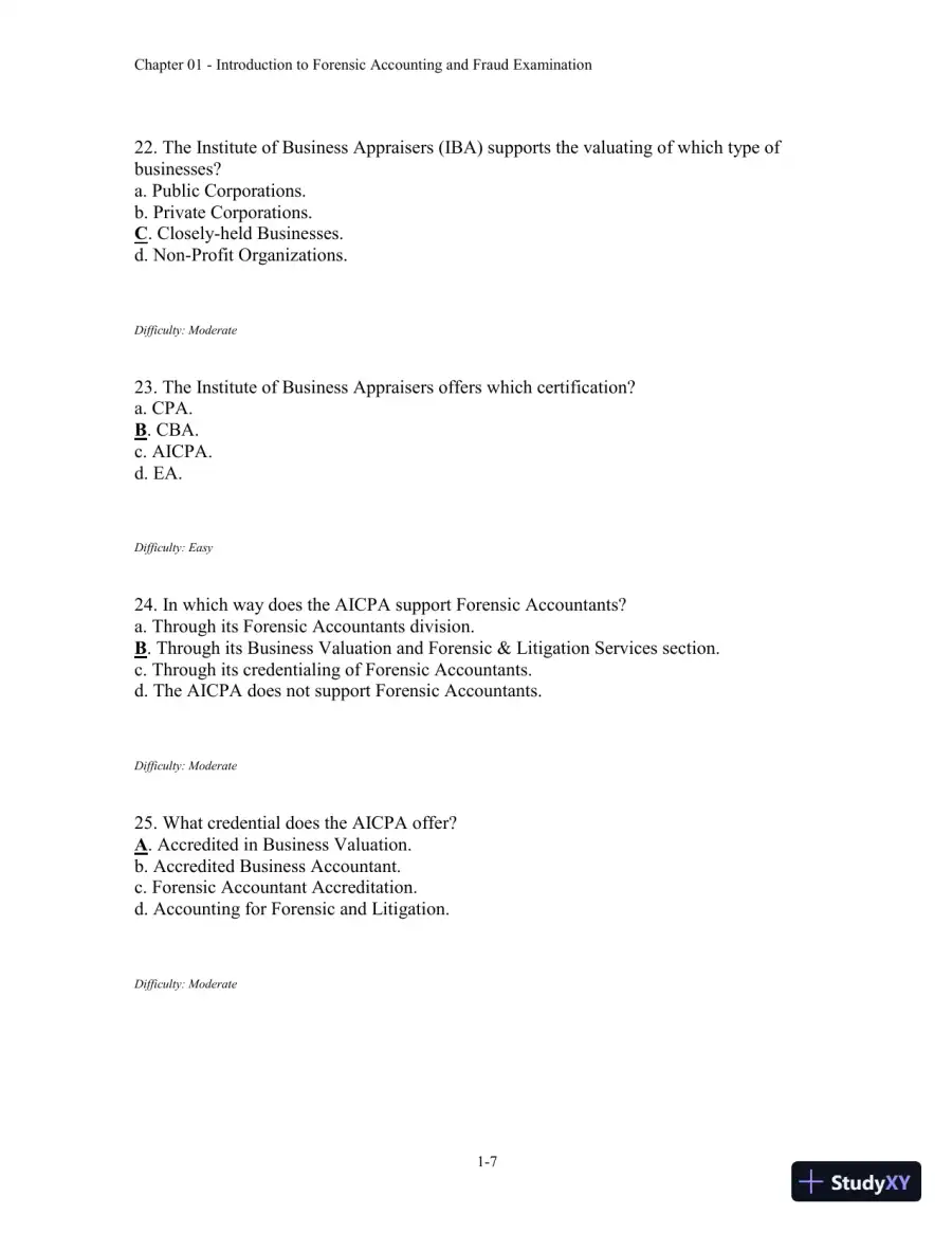 Forensic Accounting and Fraud Examination, 2nd Edition Test Bank, page 8