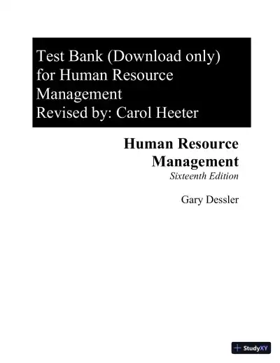 Test Bank for Human Resource Management, 16th Edition - Page 1 preview image