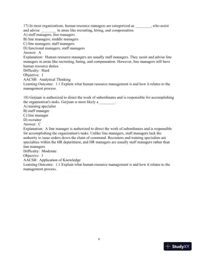 Test Bank for Human Resource Management, 16th Edition - Page 10 preview image