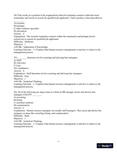 Test Bank for Human Resource Management, 16th Edition - Page 13 preview image