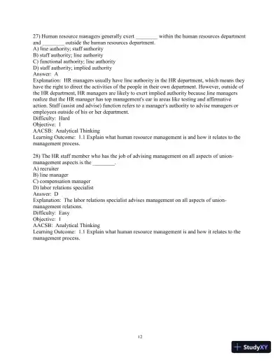 Test Bank for Human Resource Management, 16th Edition - Page 14 preview image