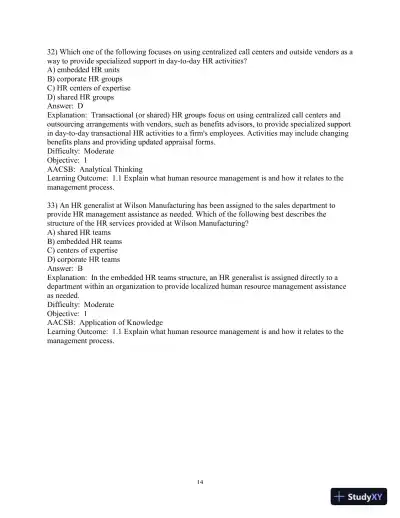 Test Bank for Human Resource Management, 16th Edition - Page 16 preview image