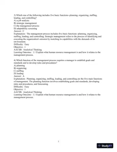 Test Bank for Human Resource Management, 16th Edition - Page 4 preview image