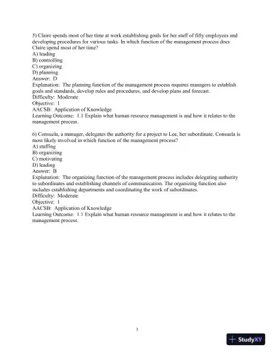 Test Bank for Human Resource Management, 16th Edition - Page 5 preview image