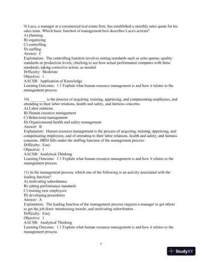 Test Bank for Human Resource Management, 16th Edition - Page 7 preview image