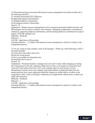 Test Bank for Human Resource Management, 16th Edition - Page 8 preview image