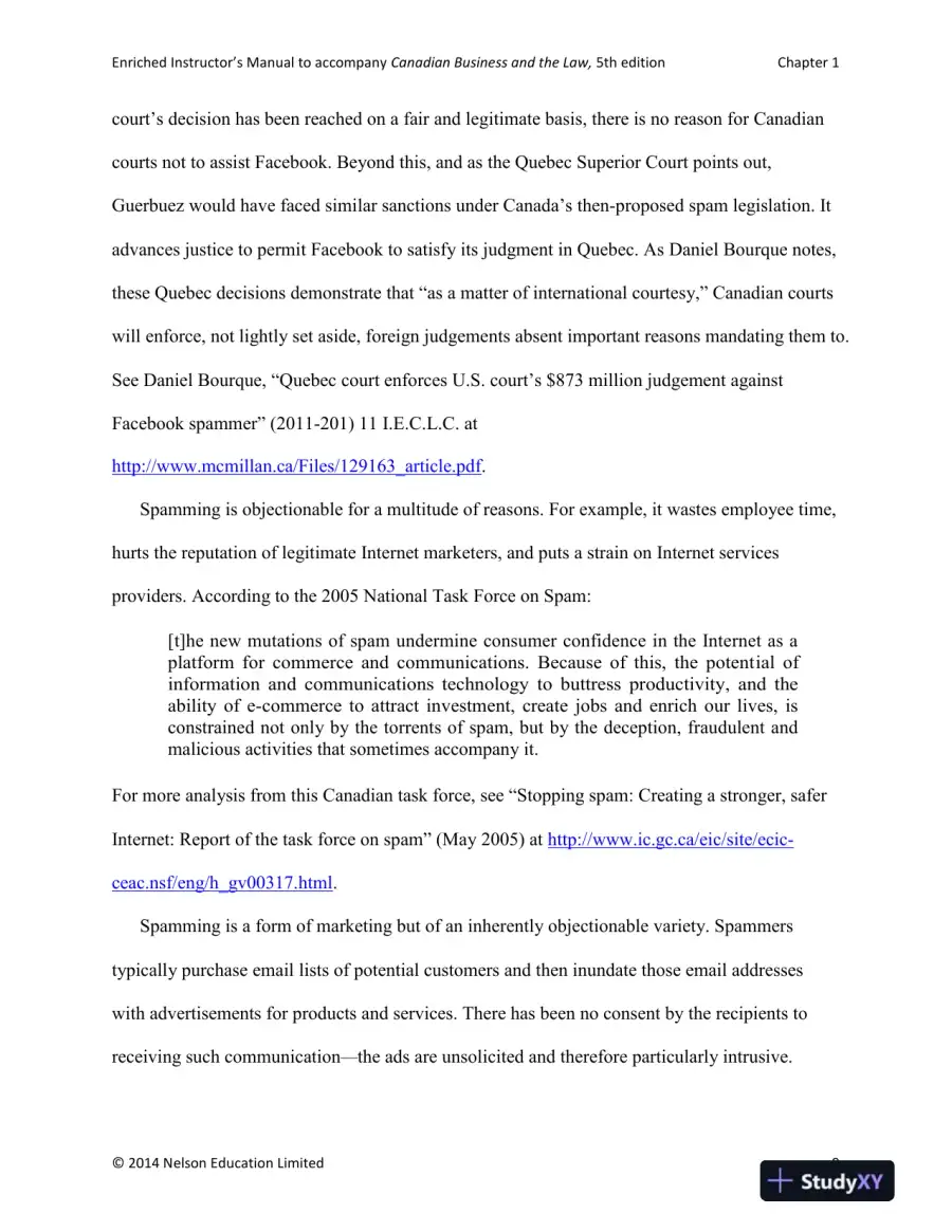 Canadian Business and the Law 5th Edition Solution Manual, page 12