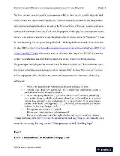 Canadian Business and the Law 5th Edition Solution Manual - Page 15 preview image