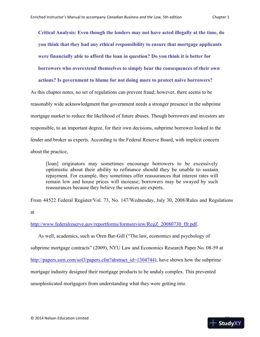 Canadian Business and the Law 5th Edition Solution Manual, page 16