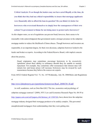 Canadian Business and the Law 5th Edition Solution Manual - Page 16 preview image