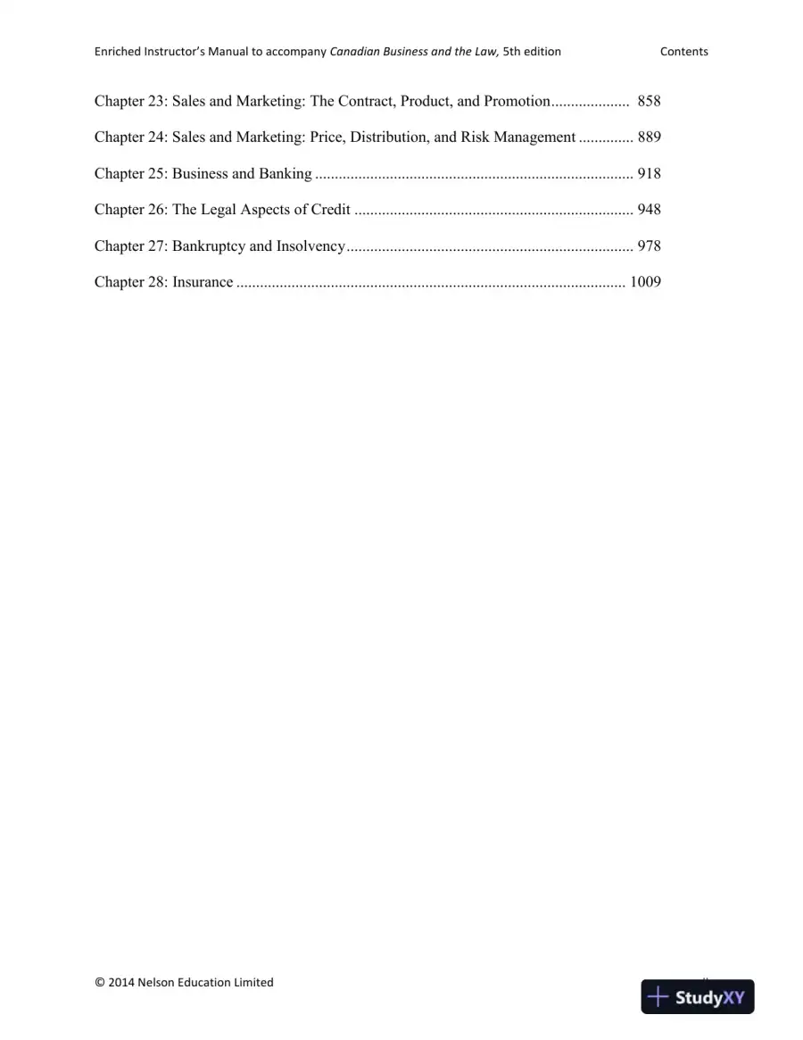 Canadian Business and the Law 5th Edition Solution Manual, page 3