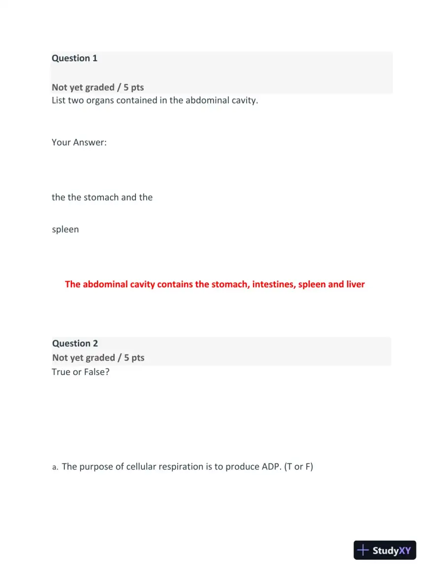 BIOD210 Anatomy and Physiology Final Exam With Answers (23 Solved Questions), page 3