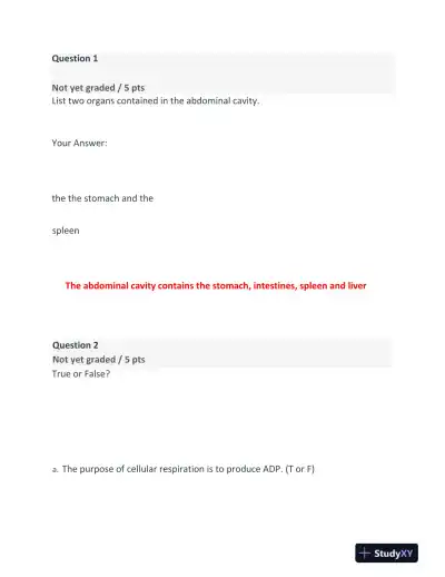 BIOD210 Anatomy and Physiology Final Exam With Answers (23 Solved Questions) - Page 3 preview image