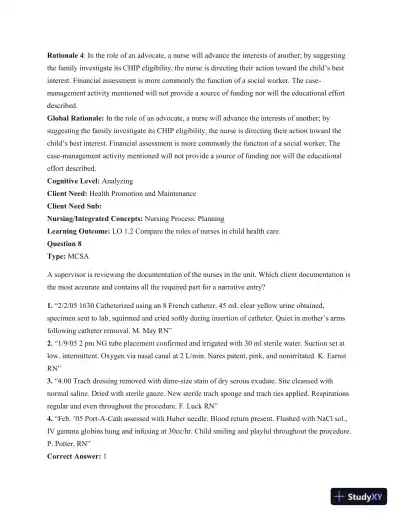 Test Bank For Principles Of Pediatric Nursing: Caring For Children, 6th Edition - Page 10 preview image