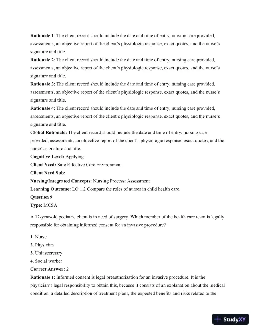 Test Bank For Principles Of Pediatric Nursing: Caring For Children, 6th Edition, page 11