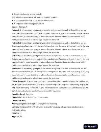 Test Bank For Principles Of Pediatric Nursing: Caring For Children, 6th Edition - Page 13 preview image