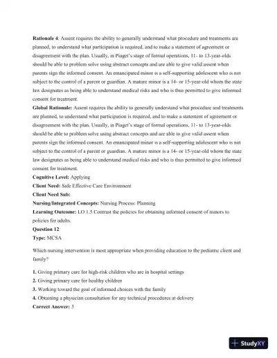 Test Bank For Principles Of Pediatric Nursing: Caring For Children, 6th Edition - Page 15 preview image