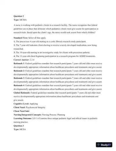 Test Bank For Principles Of Pediatric Nursing: Caring For Children, 6th Edition - Page 3 preview image