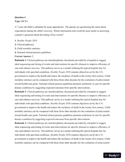 Test Bank For Principles Of Pediatric Nursing: Caring For Children, 6th Edition - Page 5 preview image