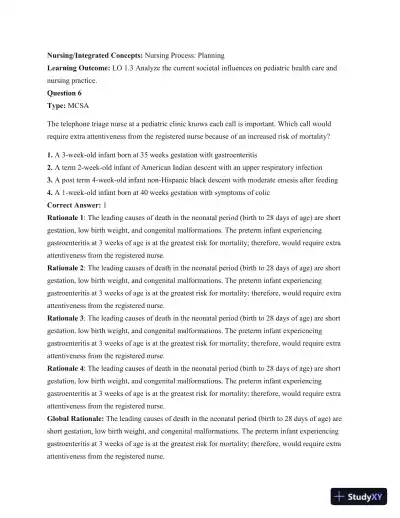 Test Bank For Principles Of Pediatric Nursing: Caring For Children, 6th Edition - Page 8 preview image