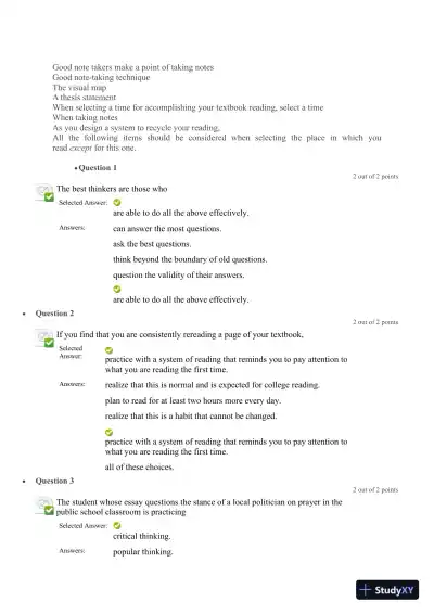 Liberty University CLST 100 Quiz 2 Complete Solutions Correct Answers Key - Page 3 preview image