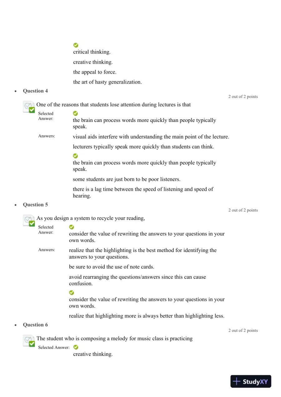 Liberty University CLST 100 Quiz 2 Complete Solutions Correct Answers Key, page 4