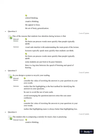 Liberty University CLST 100 Quiz 2 Complete Solutions Correct Answers Key - Page 4 preview image