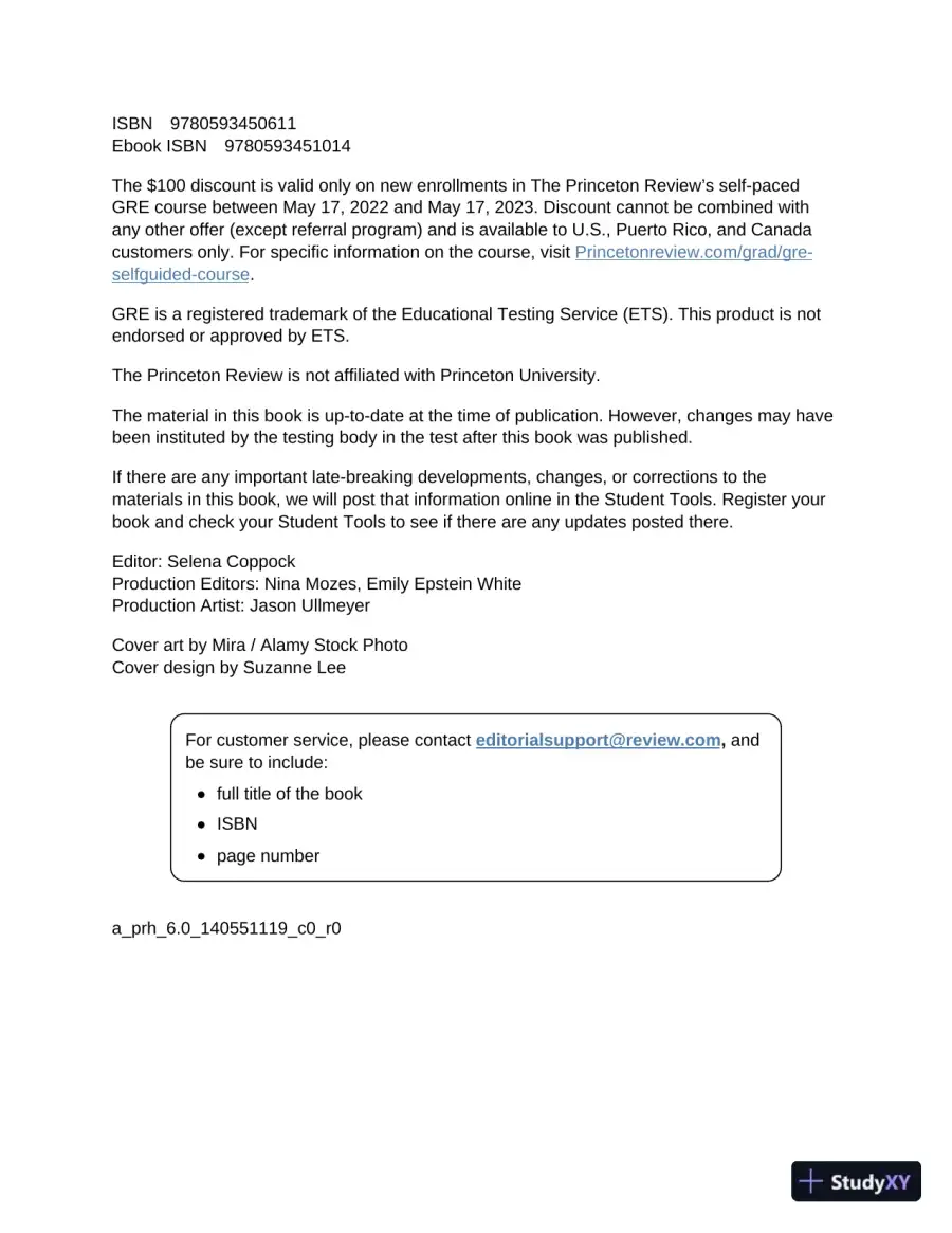 Princeton Review GRE Premium Prep, 2023: 7 Practice Tests + Review and Techniques (2022), page 5