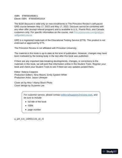 Princeton Review GRE Premium Prep, 2023: 7 Practice Tests + Review and Techniques (2022) - Page 5 preview image