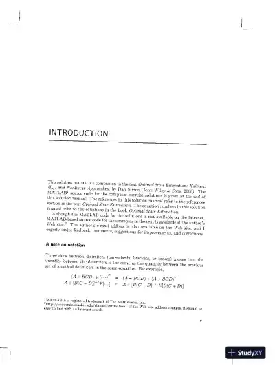 Solution Manual For Optimal State Estimation: Kalman, H Infinity, and Nonlinear Approaches, 1st Edition - Page 4 preview image