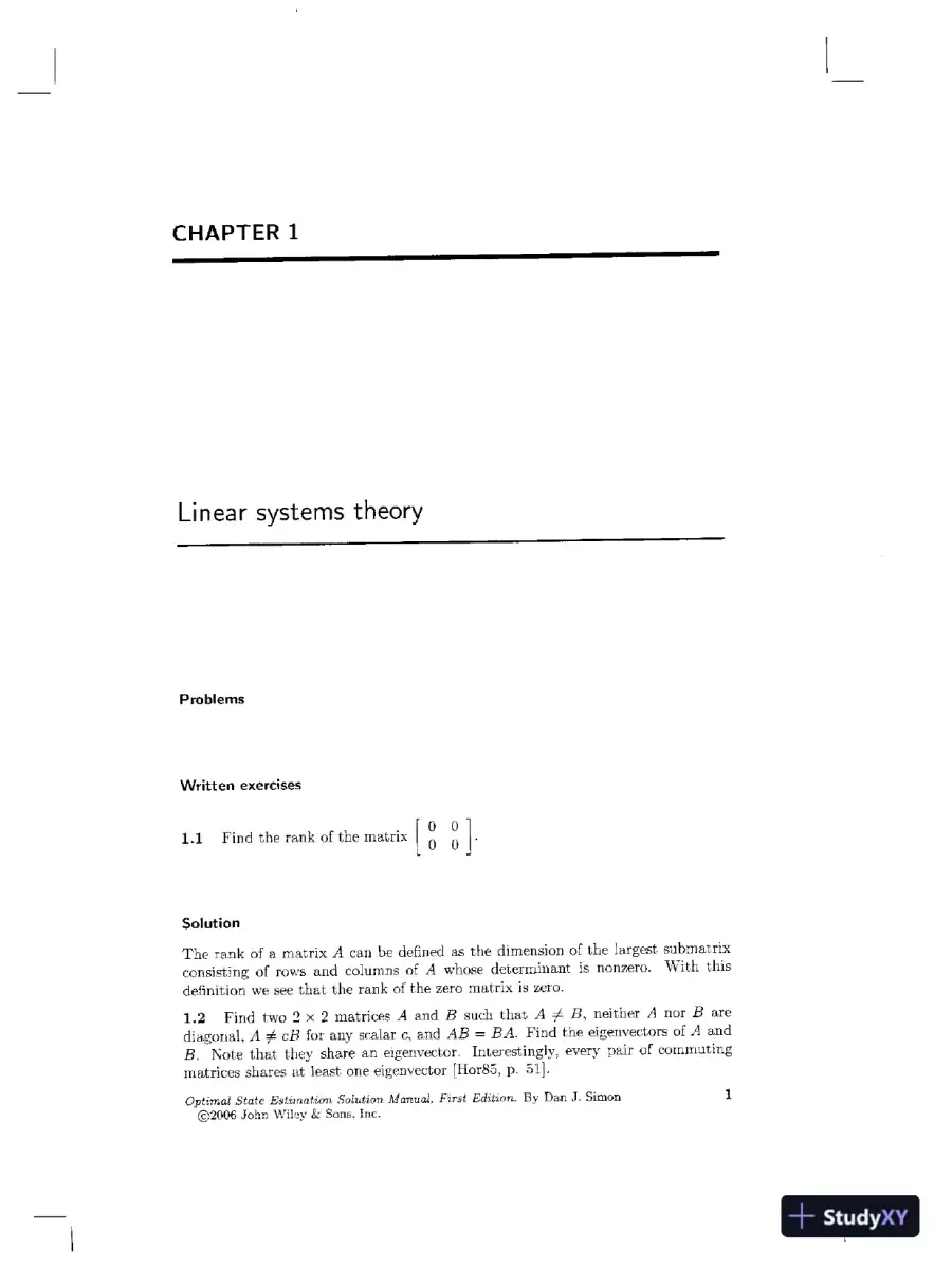 Solution Manual For Optimal State Estimation: Kalman, H Infinity, and Nonlinear Approaches, 1st Edition, page 6
