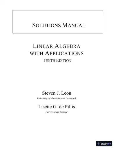 Solution Manual for Linear Algebra with Applications, 10th Edition - Page 1 preview image