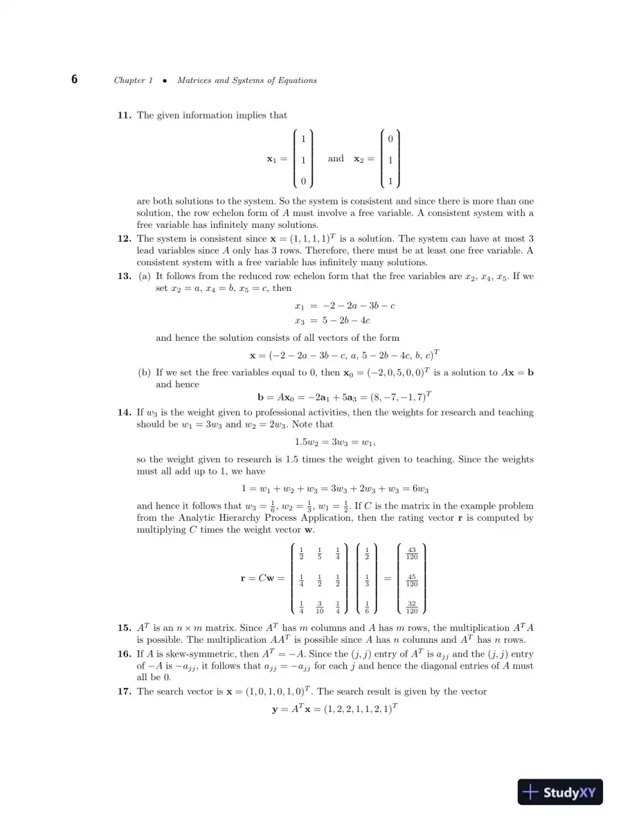 Solution Manual for Linear Algebra with Applications, 10th Edition, page 11