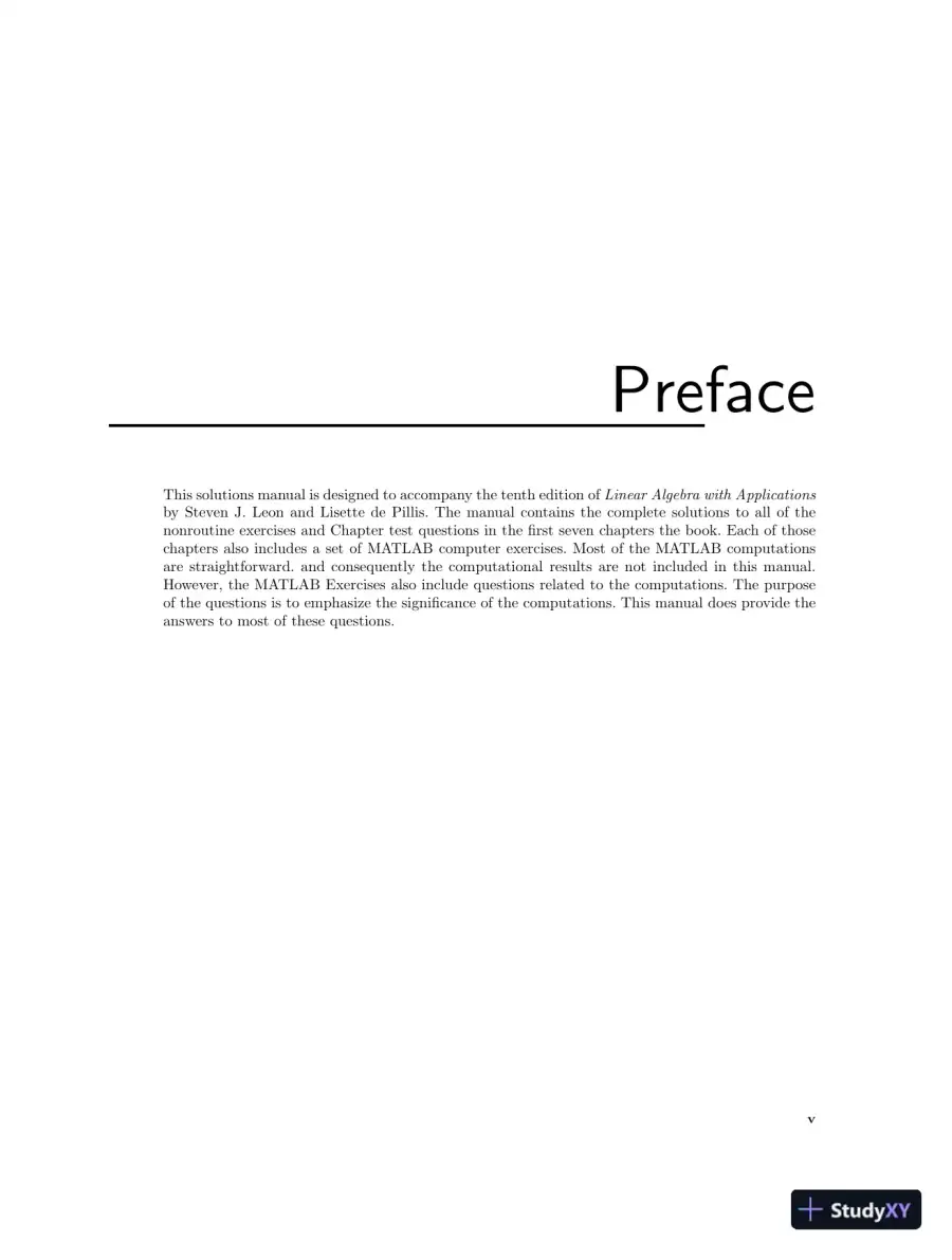 Solution Manual for Linear Algebra with Applications, 10th Edition, page 5