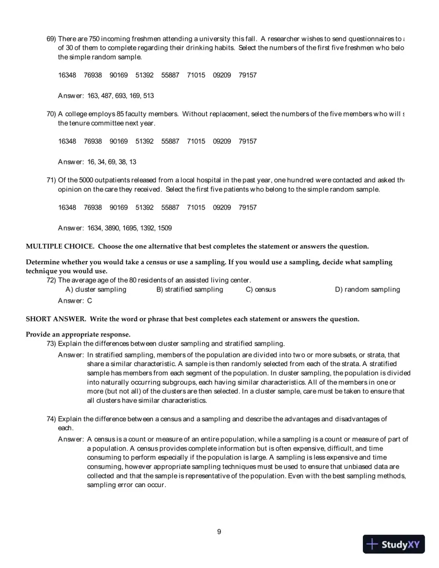 Test Bank For Elementary Statistics: Picturing the World, 7th Edition, page 10