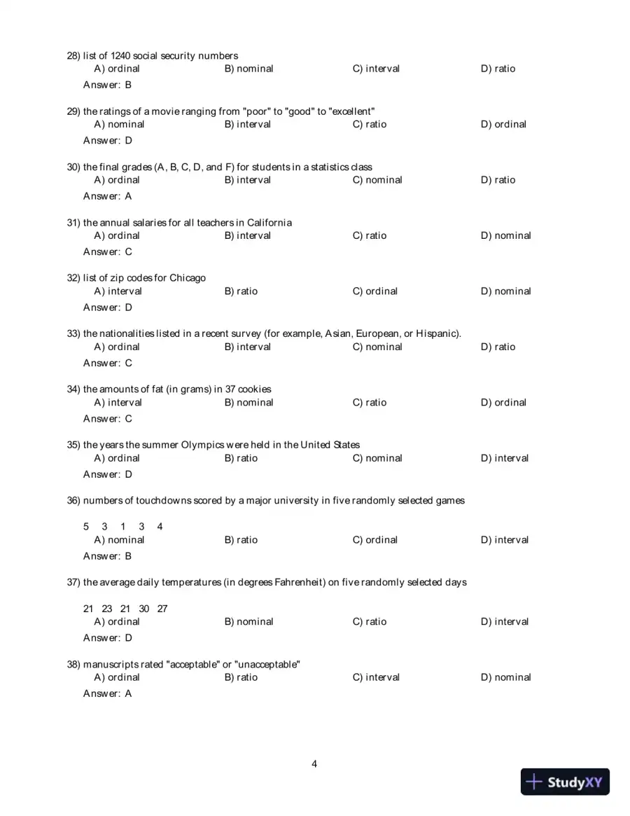Test Bank For Elementary Statistics: Picturing the World, 7th Edition, page 5